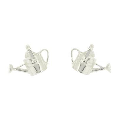 Sterling Silver Watering Can Stud Earrings with Presentation Box