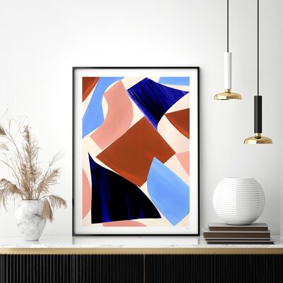 Impression d'art de formes abstraites géométriques A4 21 x 29,7 cm