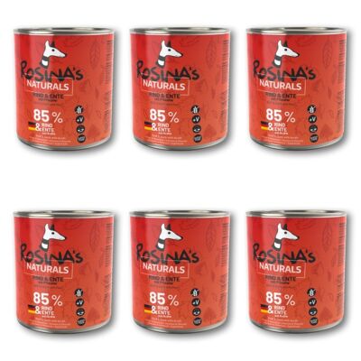 Ternera y pato con ciruelas, 6 latas de 800 g NOVEDAD!!!