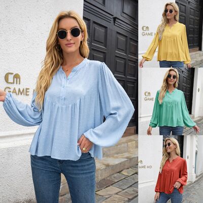 Simple Wide Sleeve Solid Color T-Shirt