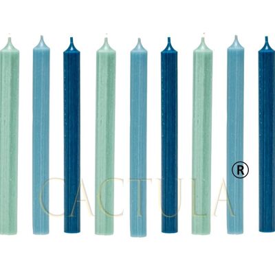 Cactula dinerkaarsen 19,5 cm bleu mer