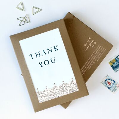 Thank You Deco Goldfolienpackung mit 8 Letterpress-Karten