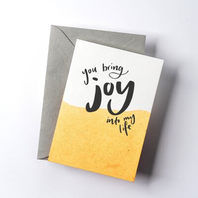 Porta gioia nella mia vita Dip Dye Letterpress Card