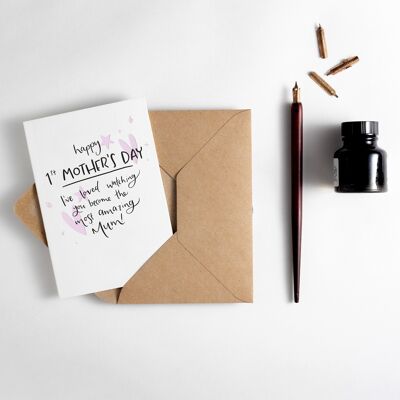 Happy 1st Mother's Day - I've Loved Watching You Become The Most Amazing Mum Letterpress Card