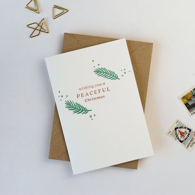 Wishing You A Peaceful Christmas' Letterpress Card