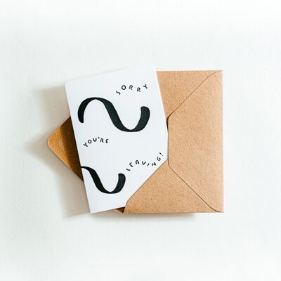 Sorry You're Leaving Letterpress Card