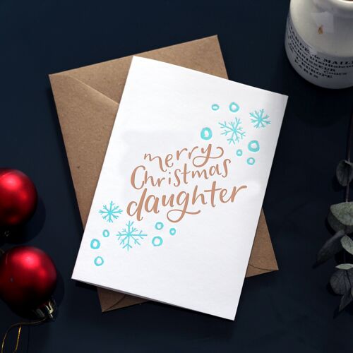 Merry Christmas Daughter Letterpress Card