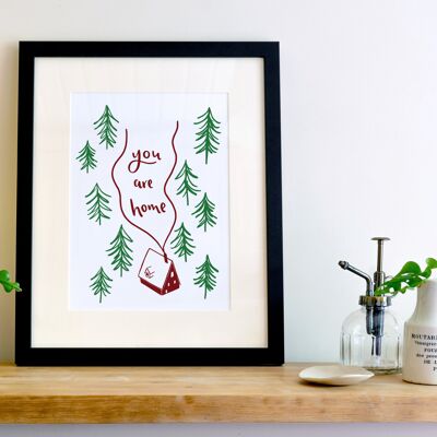 You Are Home A4 Letterpress Art Print