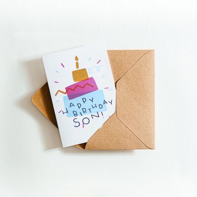 Joyeux anniversaire fils Letterpress Card