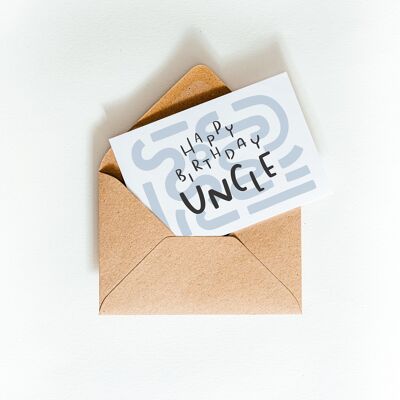 Joyeux anniversaire Oncle Letterpress Card