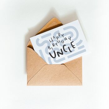 Joyeux anniversaire Oncle Letterpress Card 1