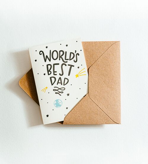 World's Best Dad Recycled Coffee Cup Card