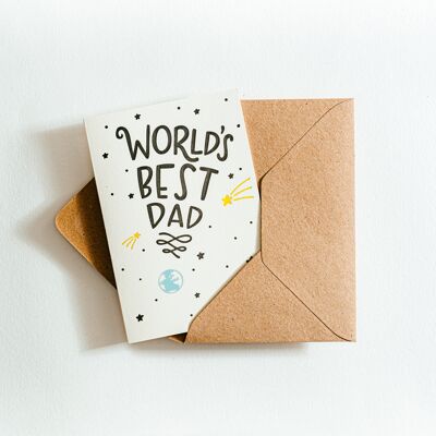 World's Best Dad Recycled Coffee Cup Card