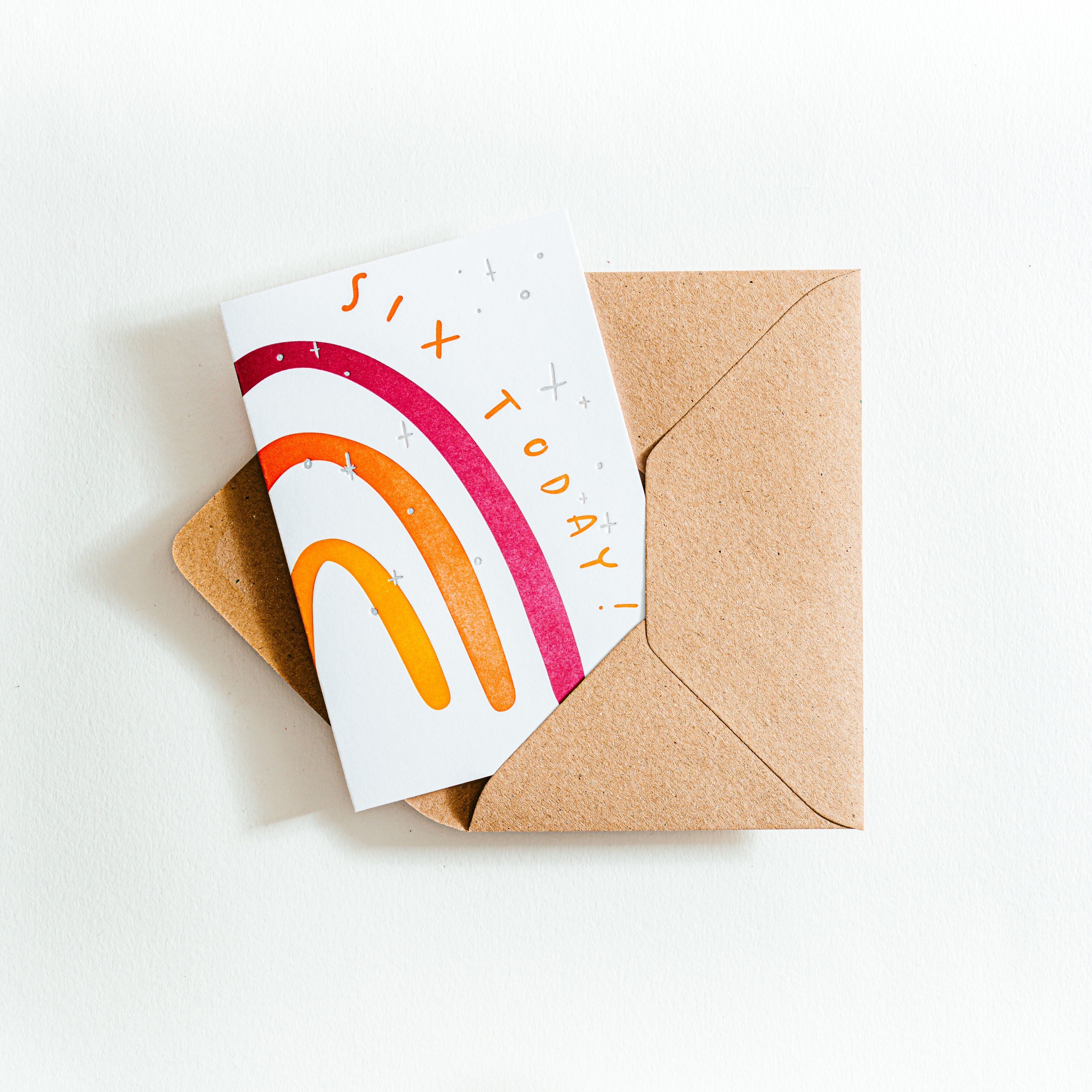 Six Today Letterpress-Geburtstagskarte