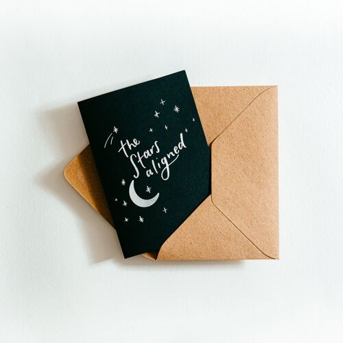 The Stars Aligned Recycled Coffee Cup Card