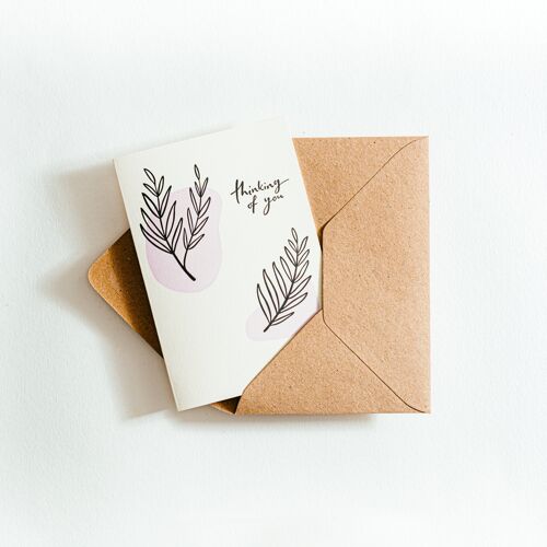 Thinking of You Recycled Coffee Cup Card
