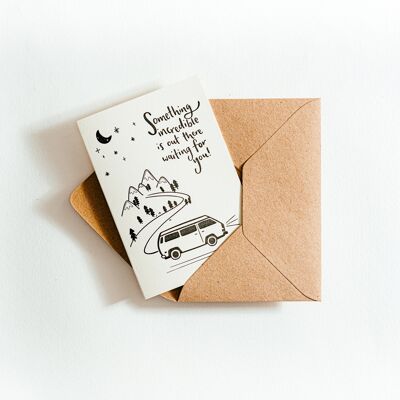 Something Incredible is Out There Waiting for You Recycled Coffee Cup Card