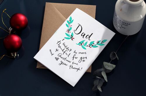 Dad I Couldn't Be More Thankful For You Christmas Letterpress Card