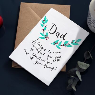 Dad I Couldn't Be More Thankful For You Christmas Letterpress Card