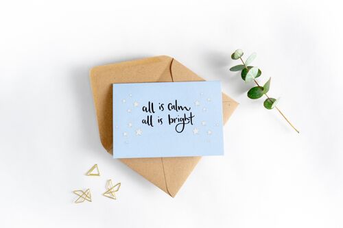 All Is Calm All Is Bright Stellar Christmas Letterpress Card