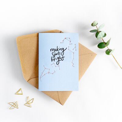 Making Spirits Bright Stellar Letterpress Christmas Card