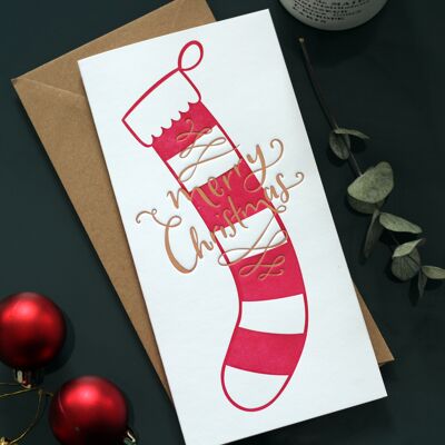Frohe Weihnacht-Strumpf-Geld-Mappen-Weihnachtskarte