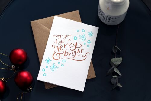May Your Days Be Merry & Bright Letterpress Christmas Card