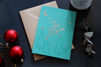C'était la nuit avant Noël Letterpress Christmas Card