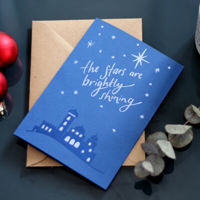 The Stars Are Brightly Shining Letterpress Christmas Card