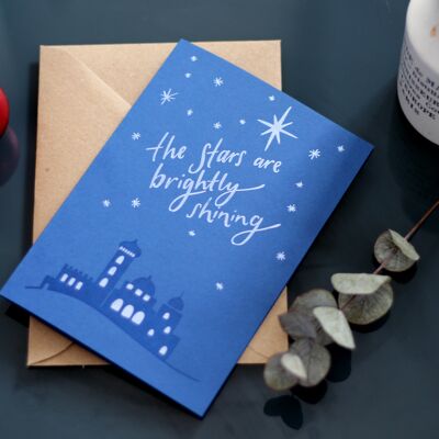 The Stars Are Brightly Shining Letterpress Christmas Card