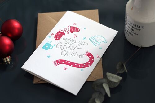 Wishing You The Cosiest Christmas Letterpress Christmas Card