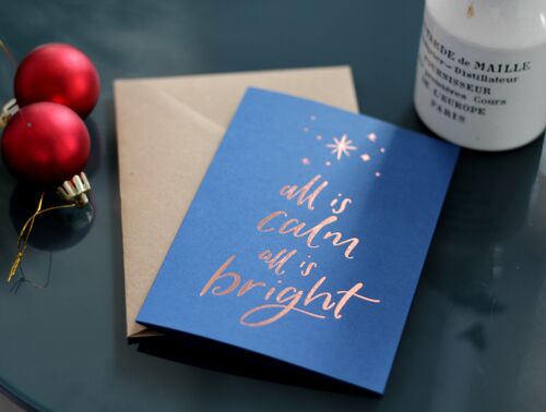 All Is Calm All Is Bright Letterpress Christmas Card