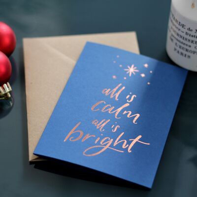Tout est calme, tout est lumineux Letterpress Christmas Card