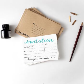 Invitation Lot de 10 invitations typographiques 2