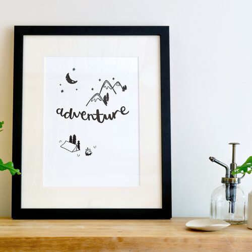 Adventure A4 Letterpress Art Print