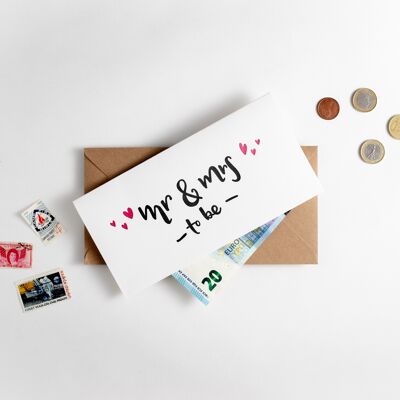 Mr & Mrs To Be Money Wallet-Karte