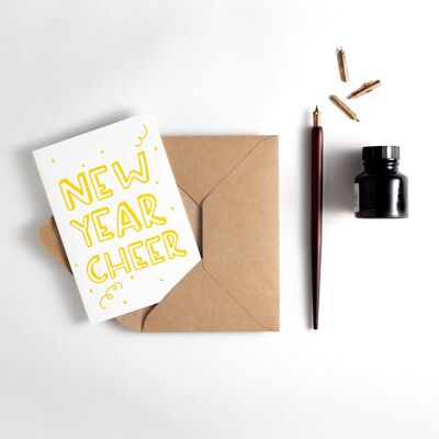 Tarjeta de tipografía de alegría de año nuevo