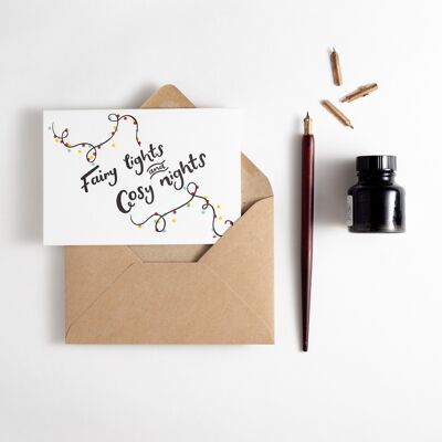 Fairy Lights & Cosy Nights Letterpress Card