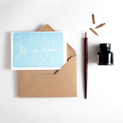 Let It Snow Letterpress Carte