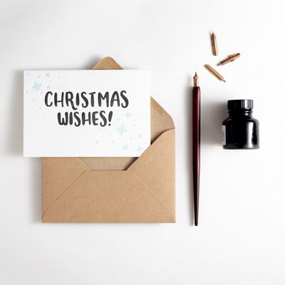 Tarjeta de tipografía con deseos navideños