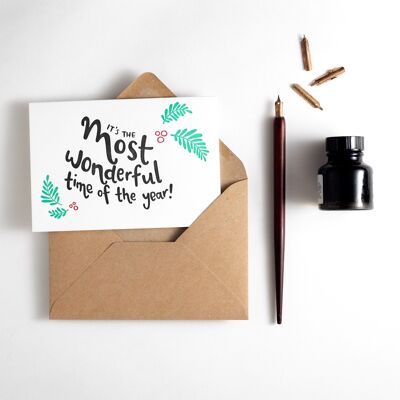 It's The Most Wonderful Time Of The Year Letterpress-Karte