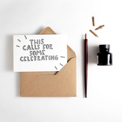 This Calls For Some Celebrating Letterpress Card