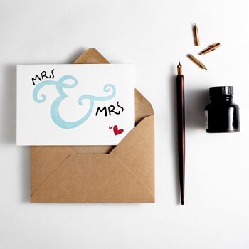 Mrs & Mrs Ampersand Letterpress Card