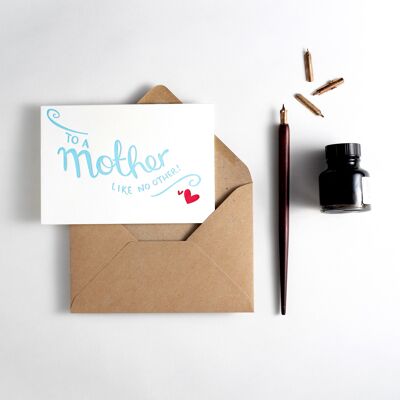 Madre como ninguna otra tarjeta tipográfica