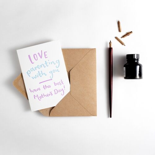 Love Parenting With You On Mother's Day Letterpress Card