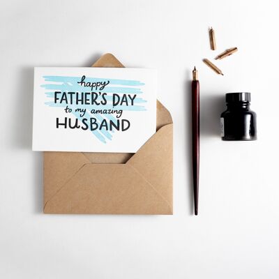 Marido en tarjeta de tipografía del día del padre