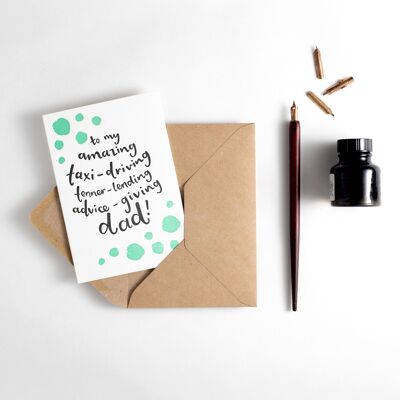 Amazing Multi-Tasking Dad Letterpress Card