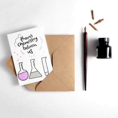 There's Chemistry Between Us Letterpress Card