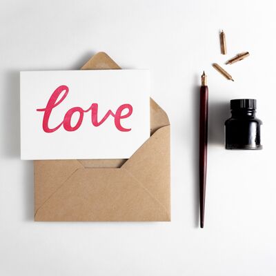 Tarjeta de tipografía de amor