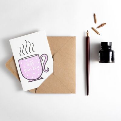 Let's Par-tea Letterpress Card